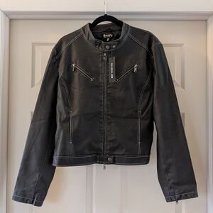 NWT Black Faux Leather Moto Jacket